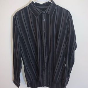 Van Heusen Black Stripe Dress Shirt